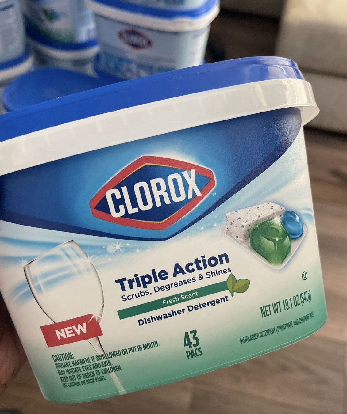 Clorox Triple Action Dishwashing Detergent, 43-Pack
