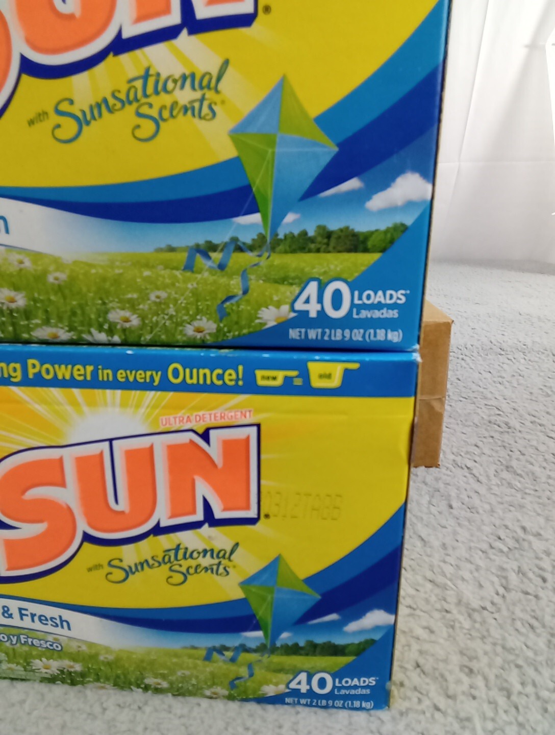 2x VTG SUN Powder Laundry Detergent Clean & Fresh Scent 2 Lbs 9 Oz Discontinued
