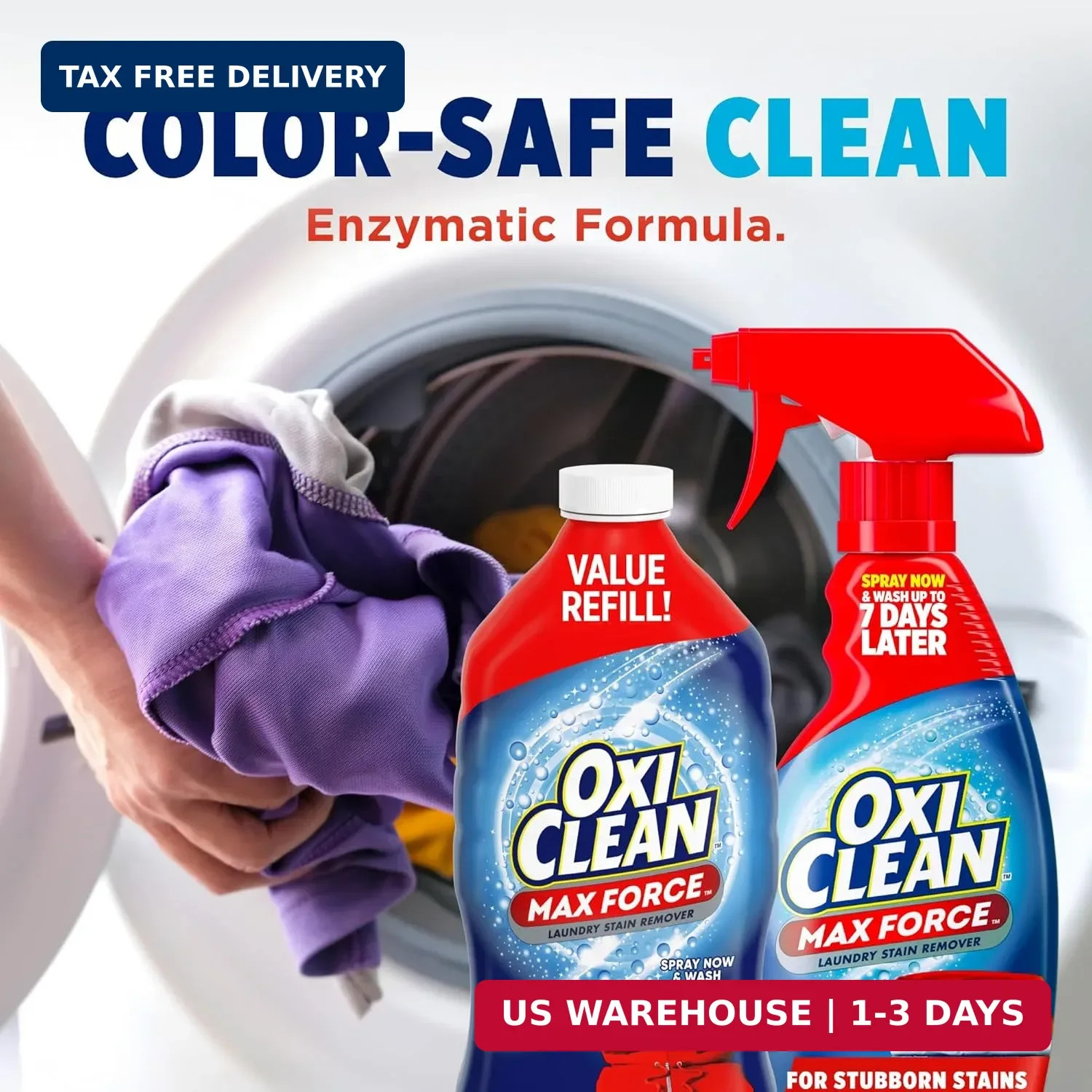 Max Force Laundry Stain Remover Spray Refill, 48 fl oz