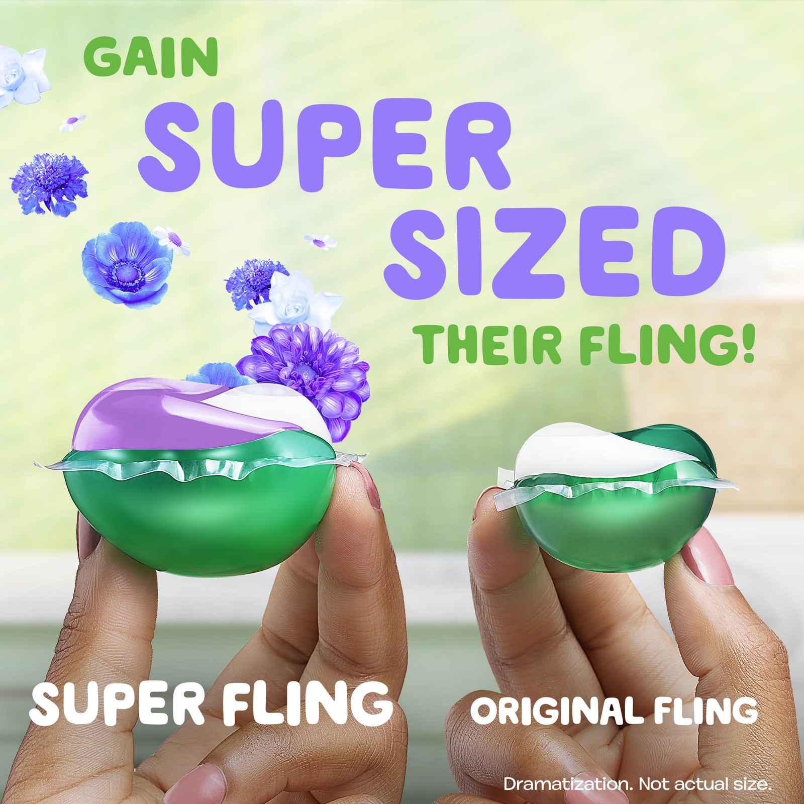 Gain Super Flings Laundry Detergent Pacs, 45 Count, Dewdrop Dream Scent
