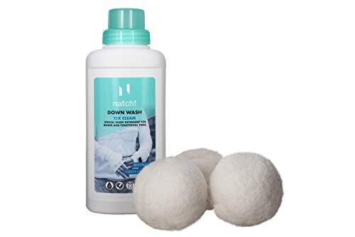Natch Down Wash Kit Tex Clean Special Detergent 16.9 fl.oz & 3 Wool Dryer Balls