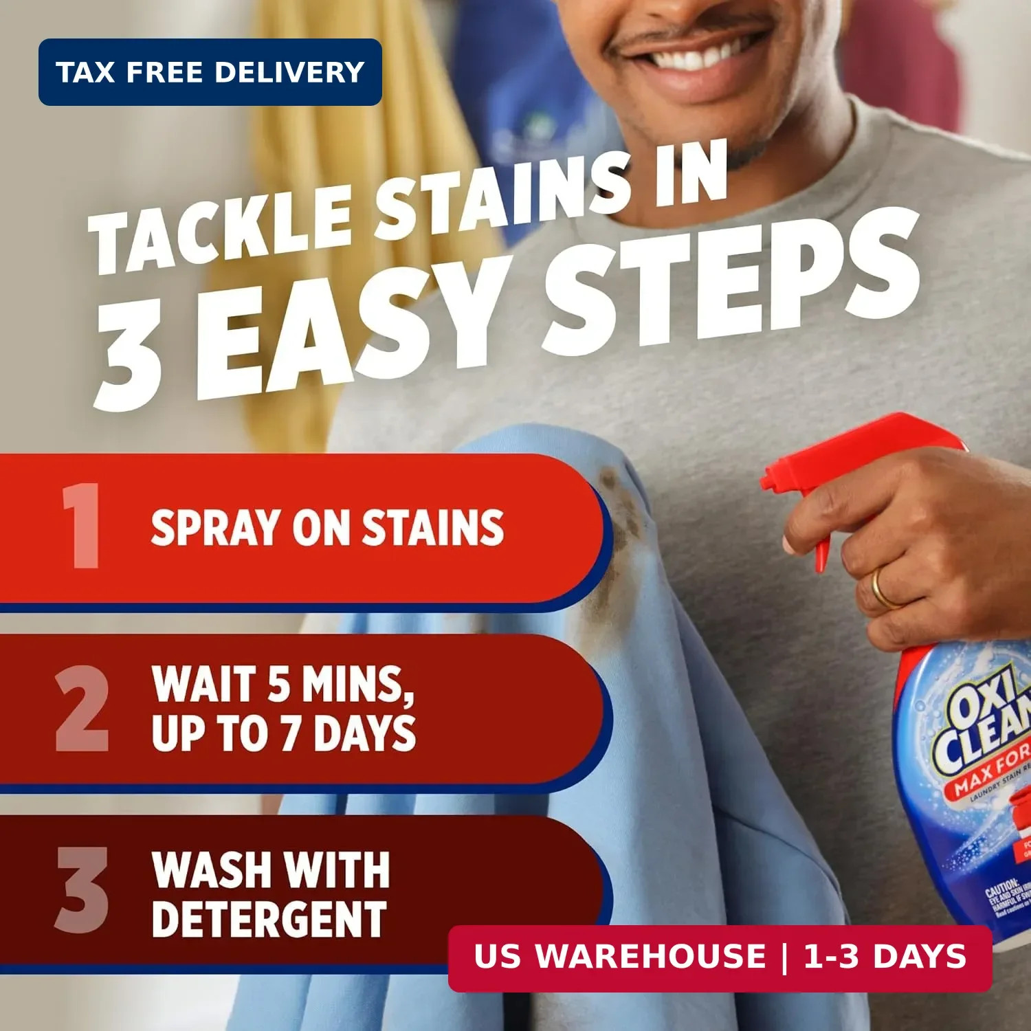 Max Force Laundry Stain Remover Spray Refill, 48 fl oz