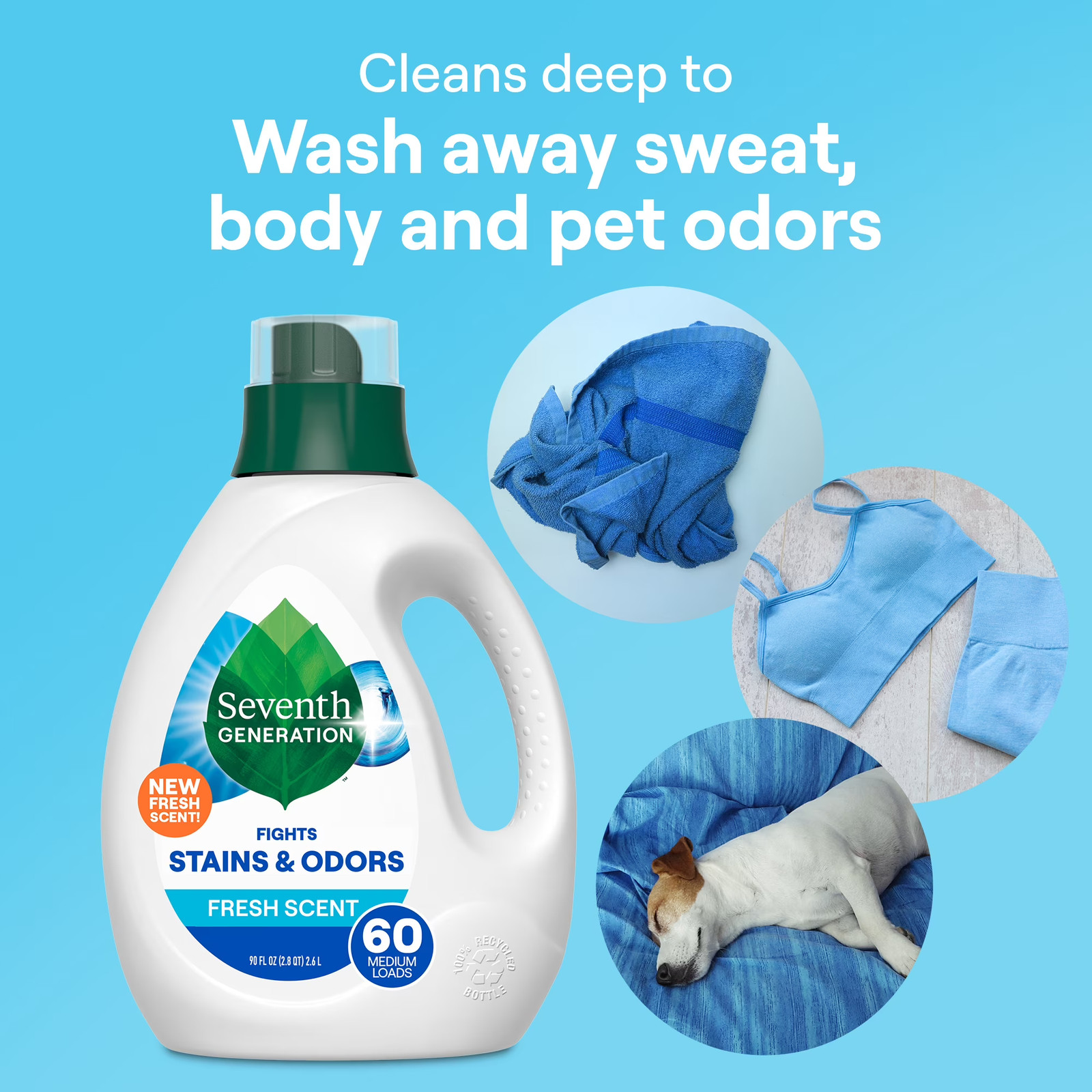 Fresh Scent Liquid Laundry Detergent, 90 fl oz, 60 Loads