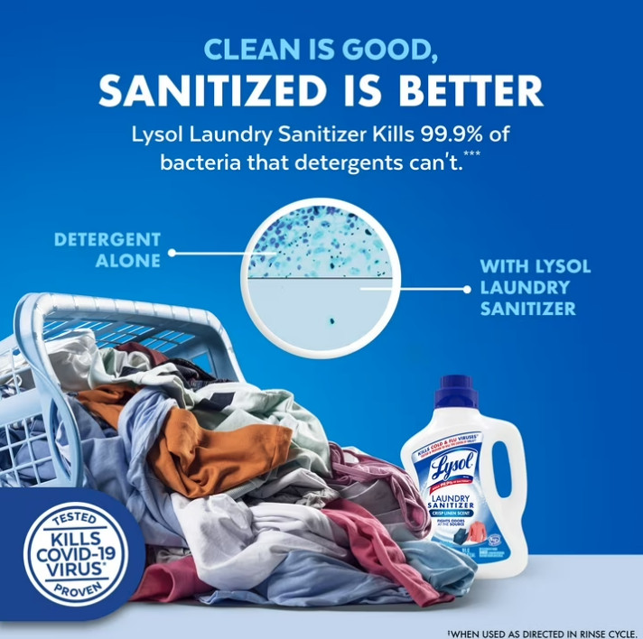 3PACK Lysol Laundry Sanitizer Additive, Sanitizing Liquid for Clothes and Linens