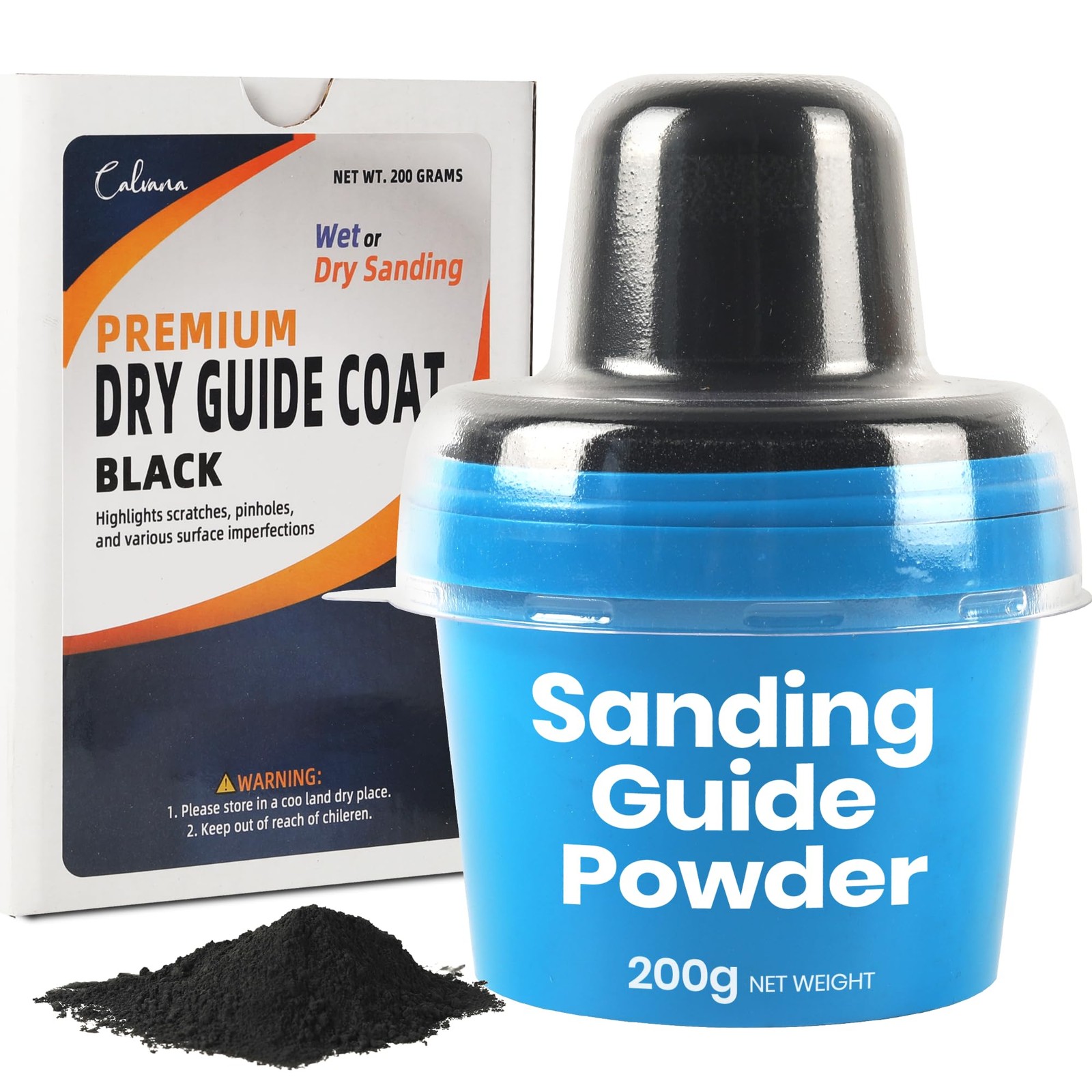 Black Dry Guide Coat Powder Auto Body Sanding Highlights Imperfections 7oz
