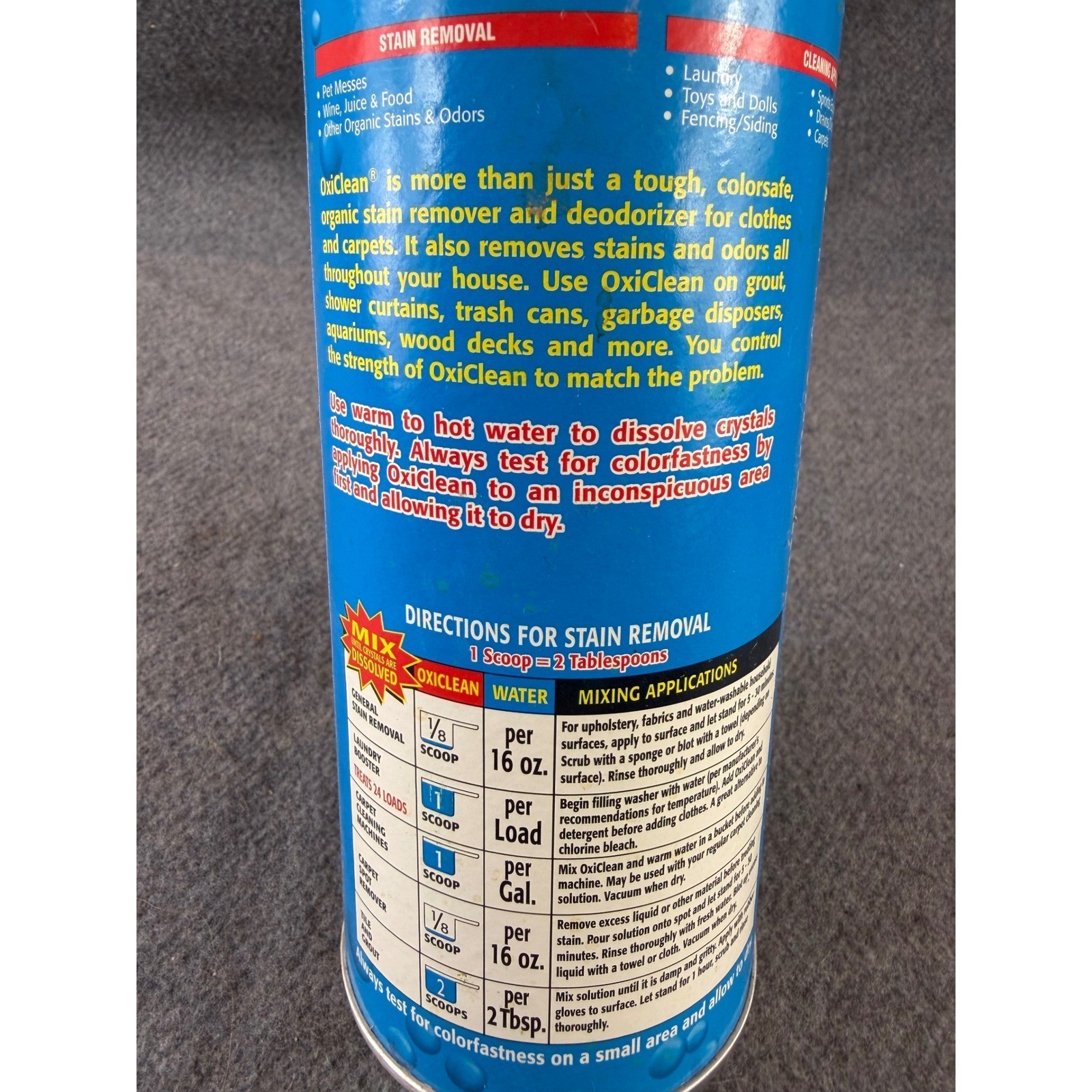 OxiClean Multi-Purpose Stain Remover 24 oz Blue Vintage Canister Powder Vintage
