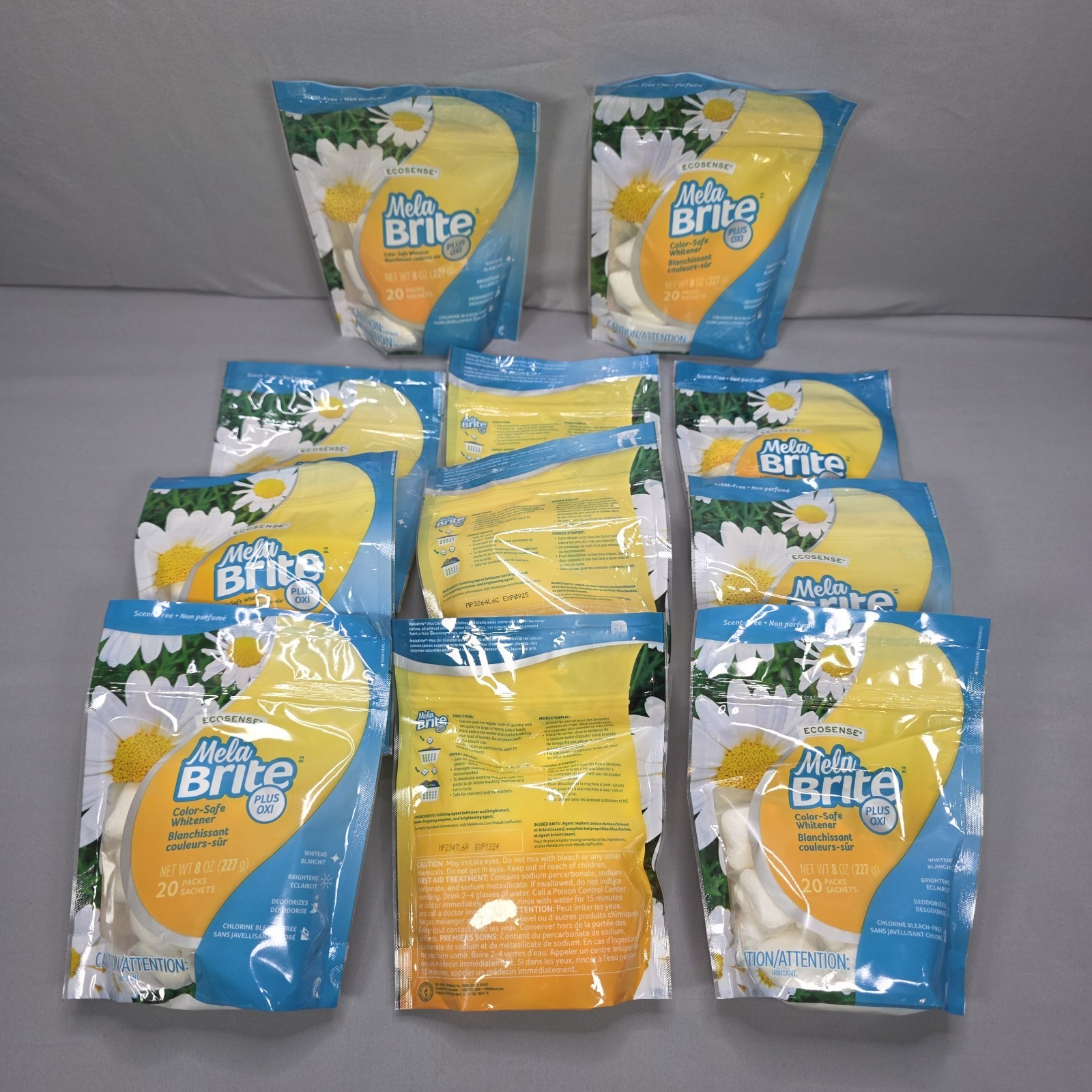Ecosense Mela Brite Plus Oxi Color Safe Whitener Laundry Detergent Lot of 11