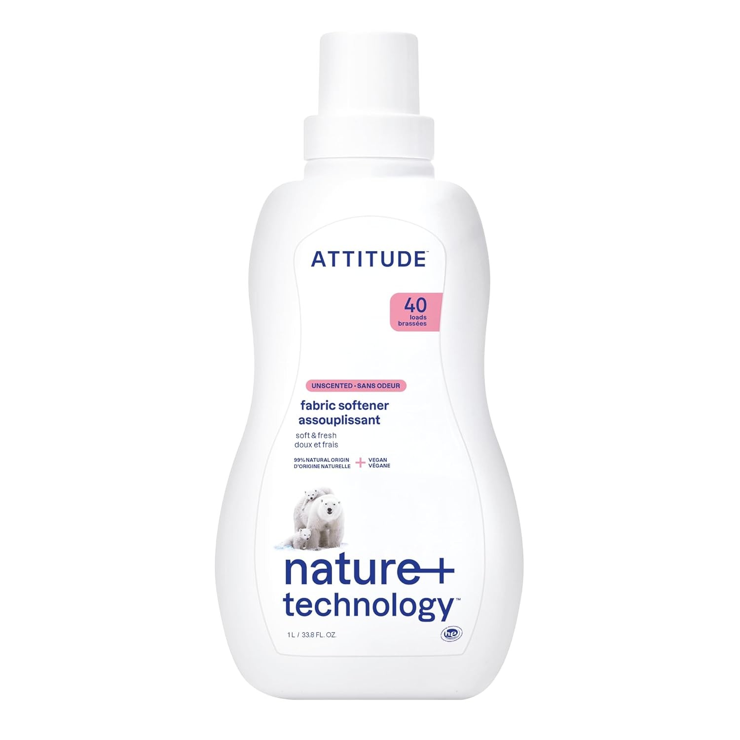 Liquid Plant-Based Fabric Softener, Vegan, HE Compatible, Naturally Derived,