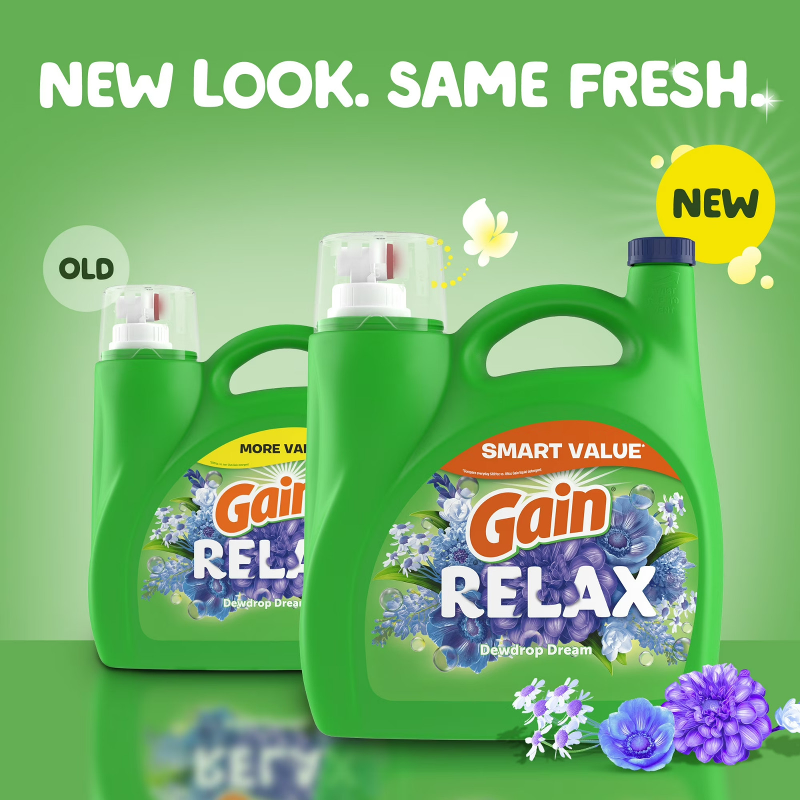 3p Gain Liquid Laundry Detergent, Dewdrop Dream Scent, 154 fl oz, 107 Loads, HE
