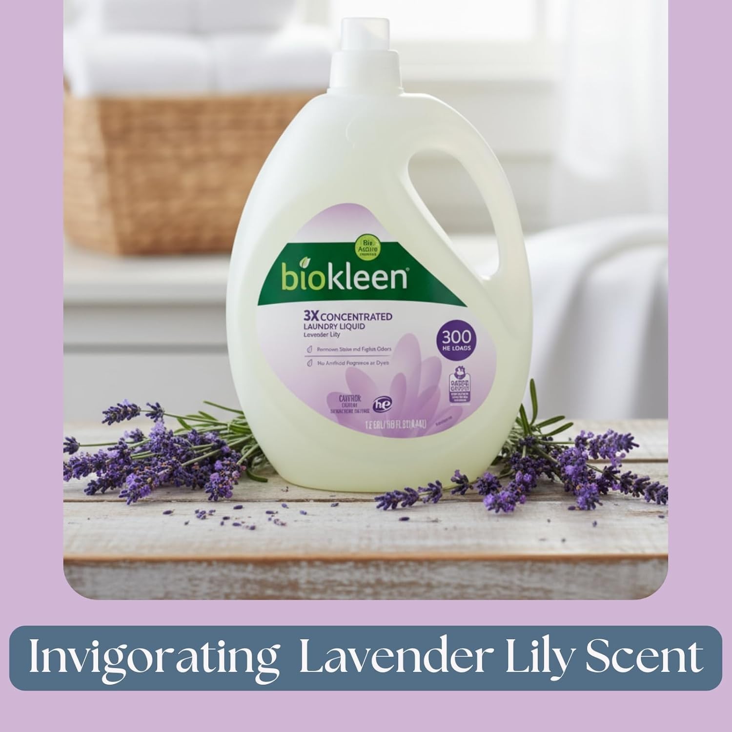 Gentle Laundry Detergent, 300 Loads – Eco-Friendly Liquid with Lavender Essence