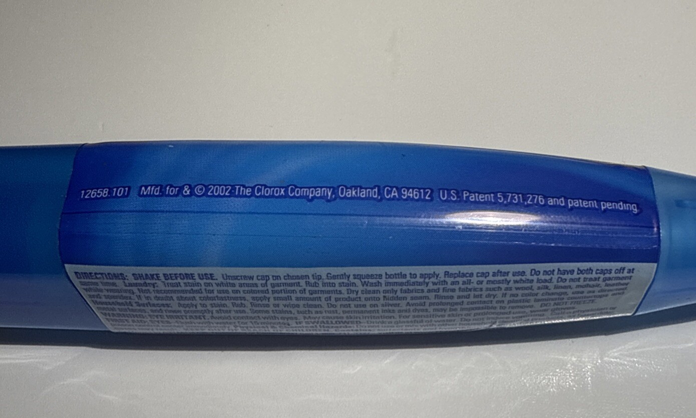 Clorox Bleach Pen Gel For Whites Dual Tipped 2 Oz Discontinued 2002