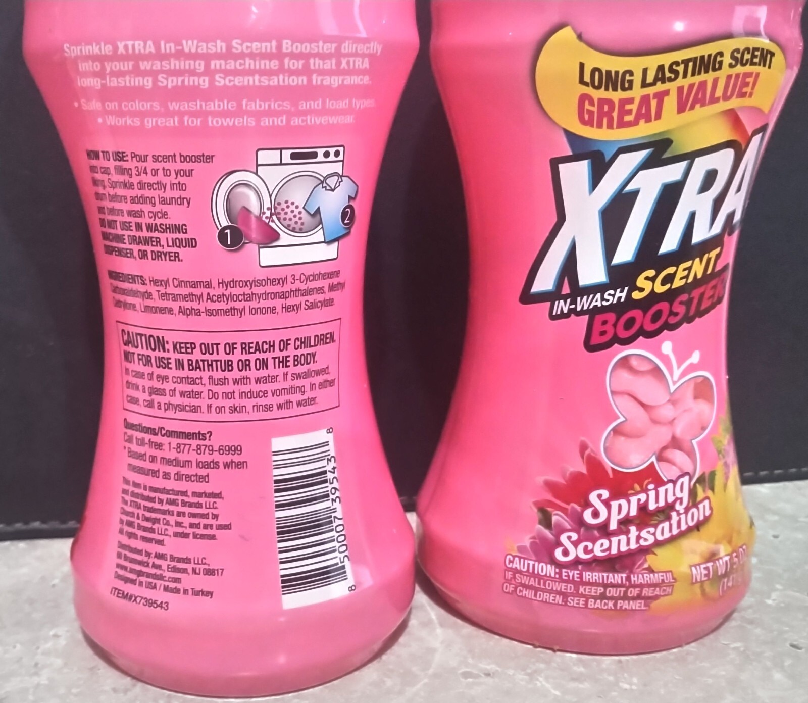 XTRA In-Wash Scent Booster Beads Spring Scentsation 5 Oz Bottles Set of 2