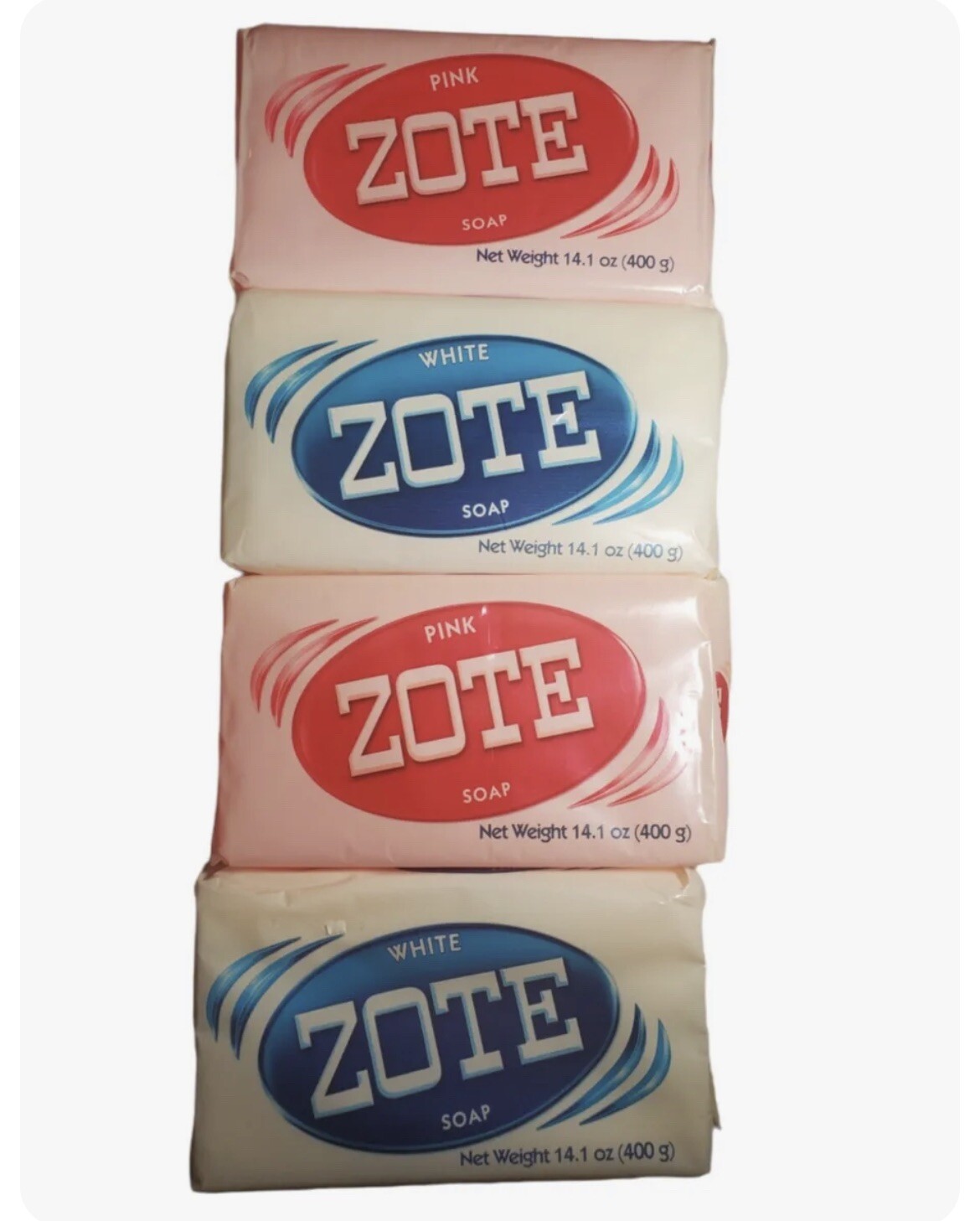4 PCS PINK or WHITE ZOTE Laundry Bar Soap 14.1 OZ 400g EACH