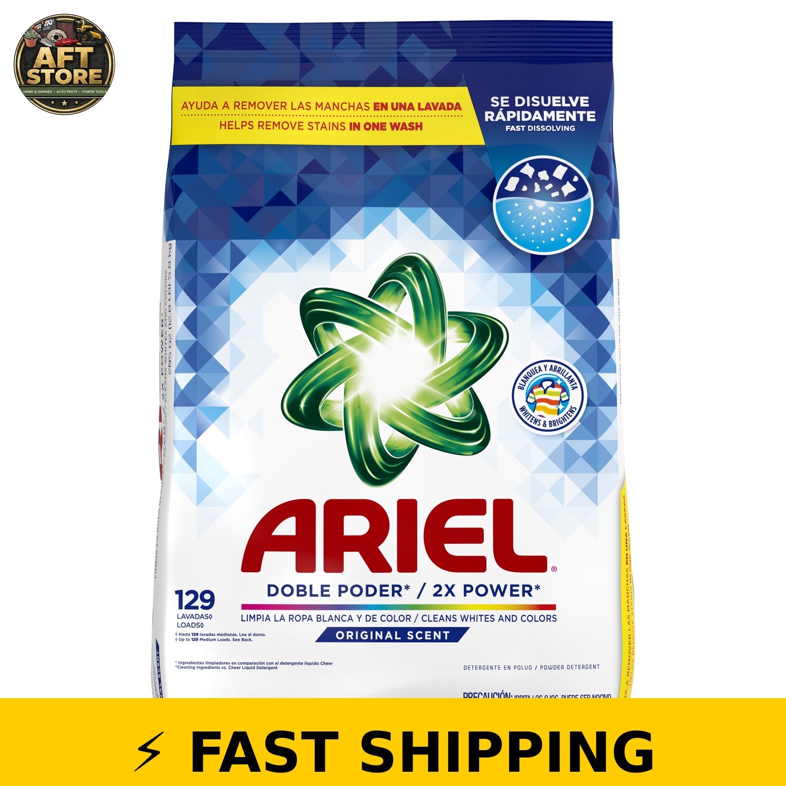 Ariel Laundry Detergent Powder, Original Scent, 5.8 kg, 129 Loads