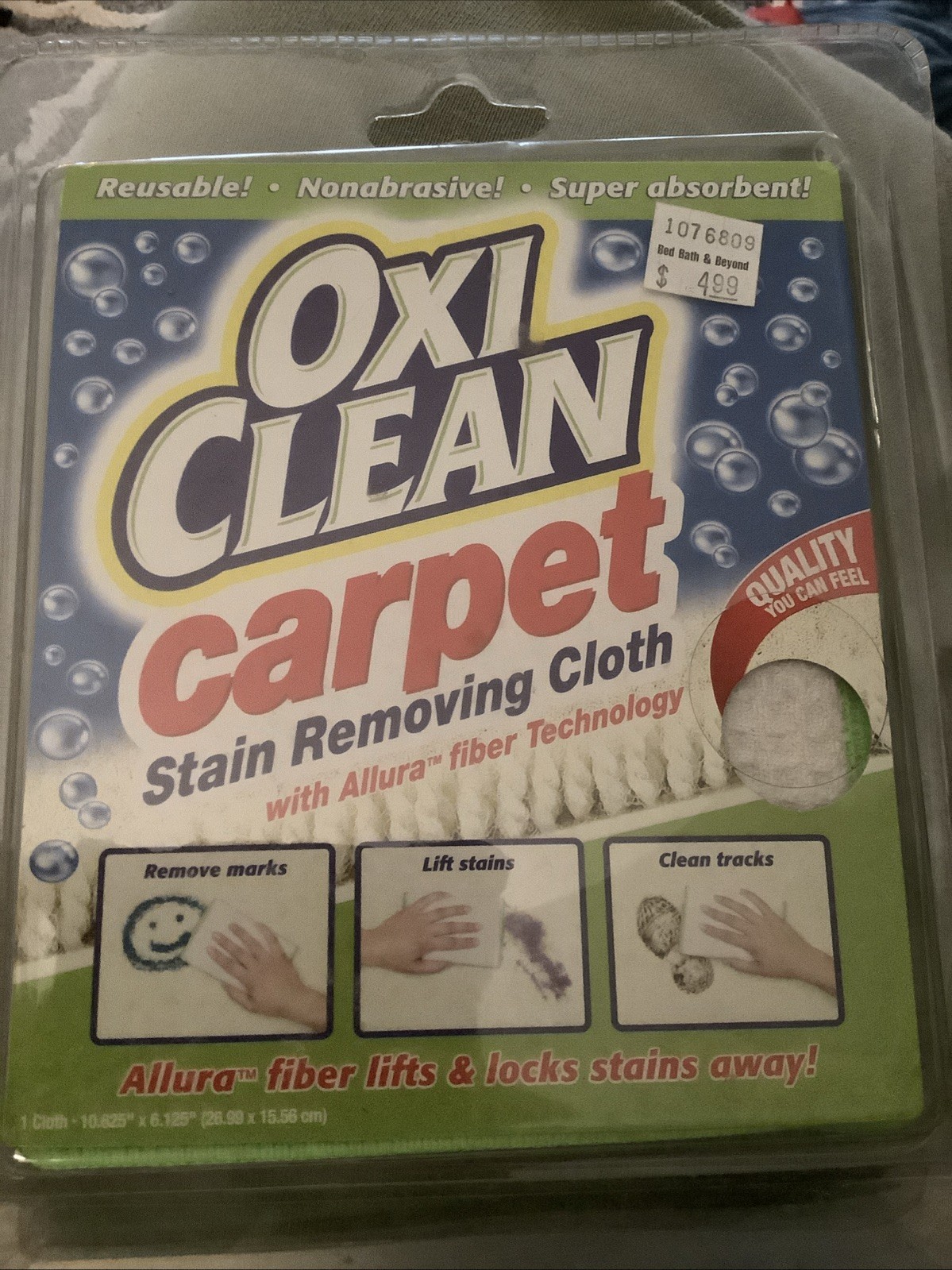 OxiClean Carpet Stain Removing Cloth Allura Fiber Stain Lifting New in Package