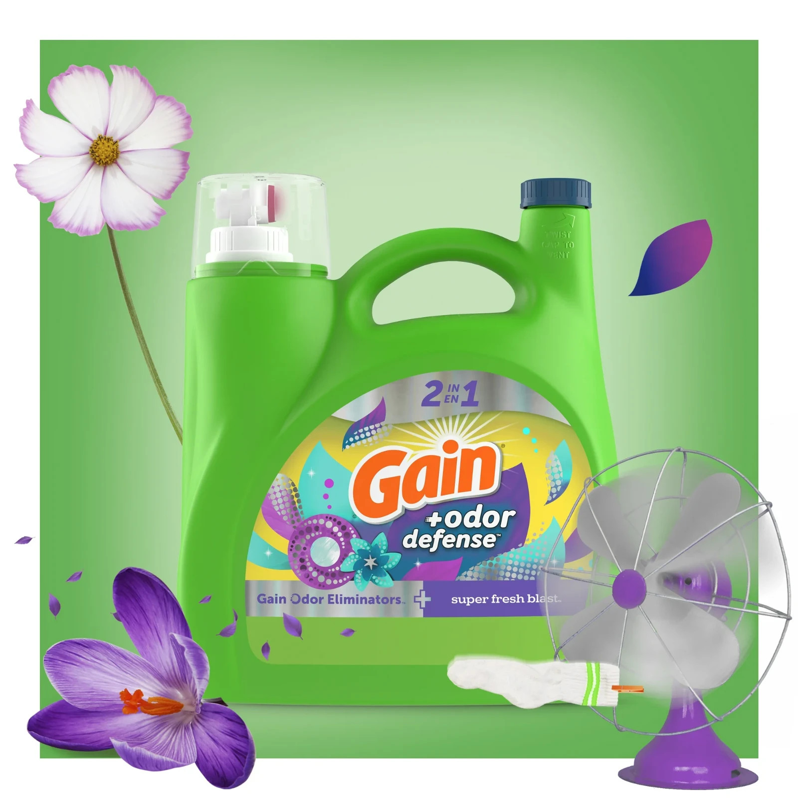 Gain Odor Defense Liquid Laundry Detergent Super Fresh Blast 194 fl oz 134 Loads