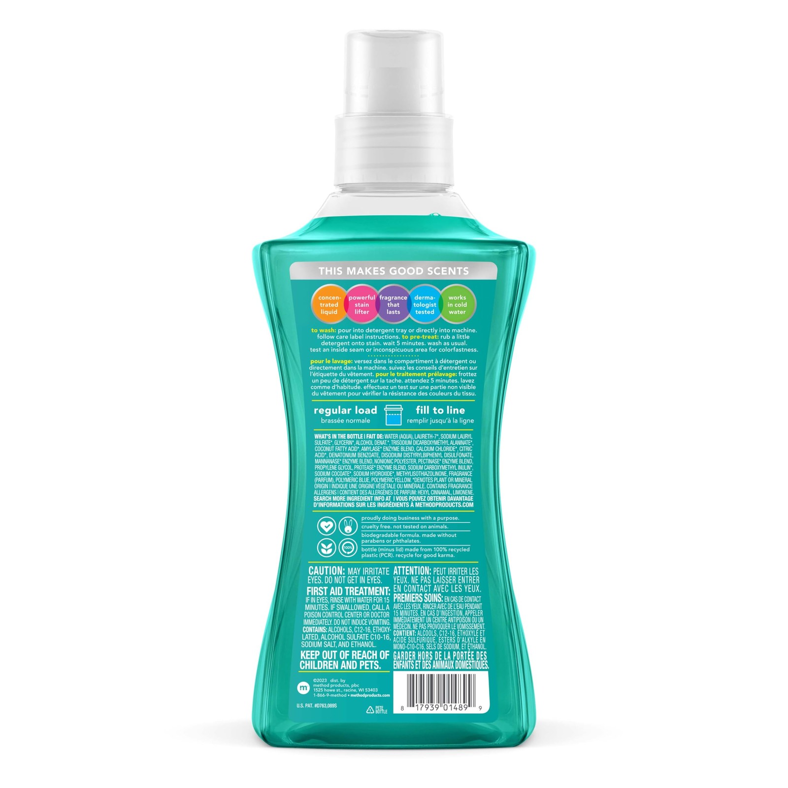 Method Liquid Laundry Detergent; Beach 53.5 Fl Oz (Pack of 1), Multicolor
