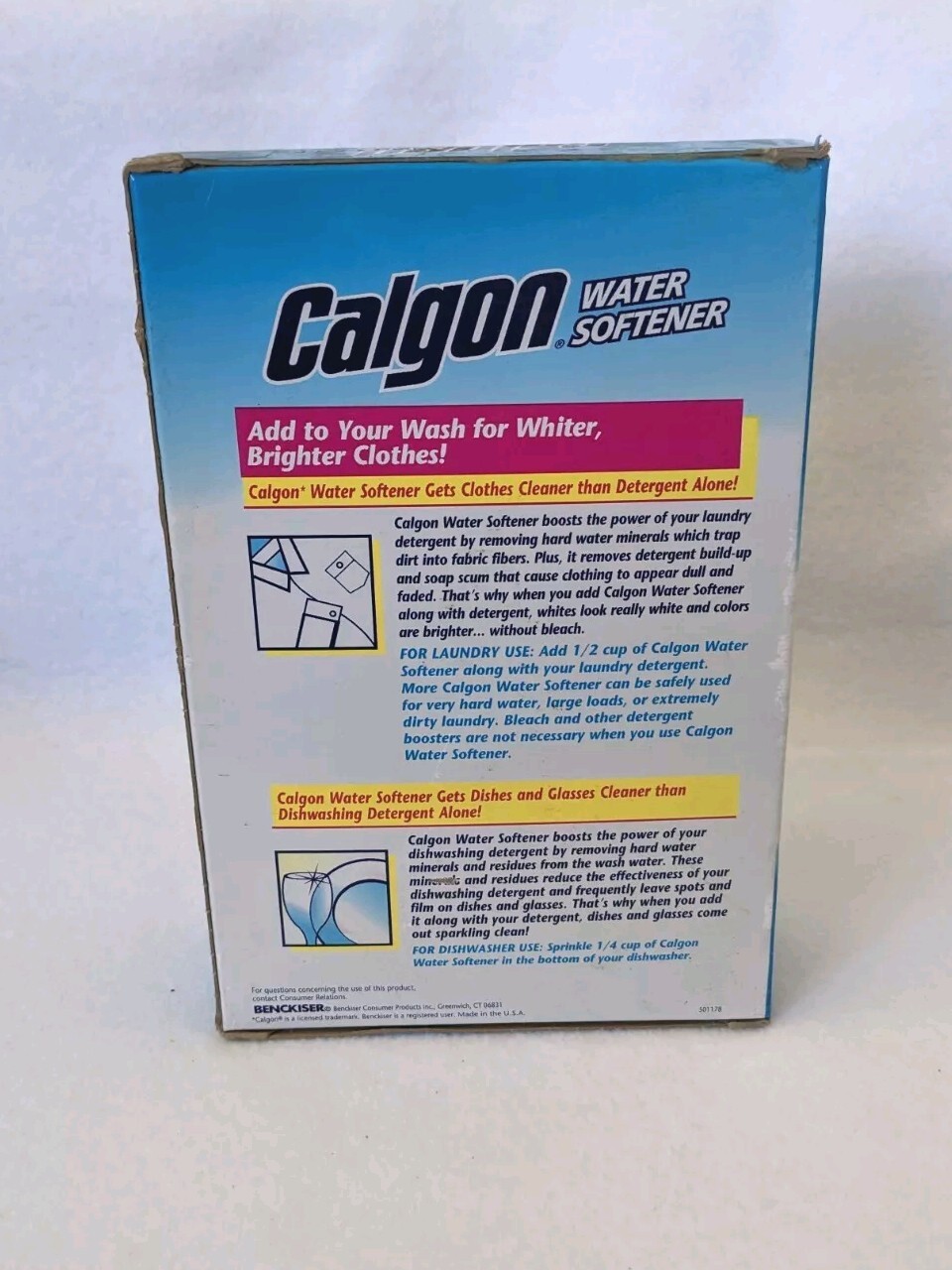 (1) Calgon Water Softener Powder Box 2lb 8oz /40z Box Discontinued Prop NEW