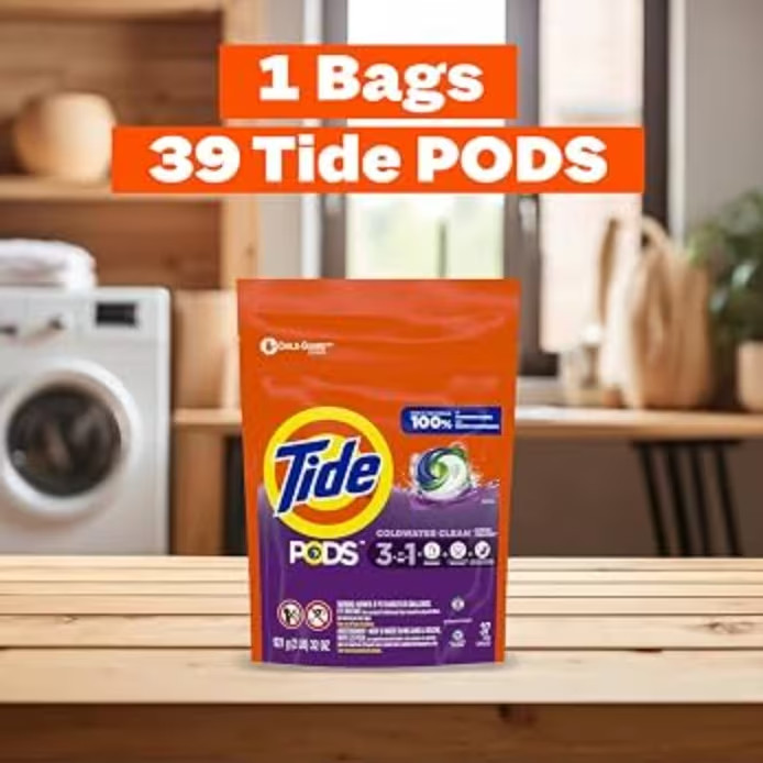 Tide Pods Laundry Detergent Pods Spring Meadow 39 Count HE Compatible New