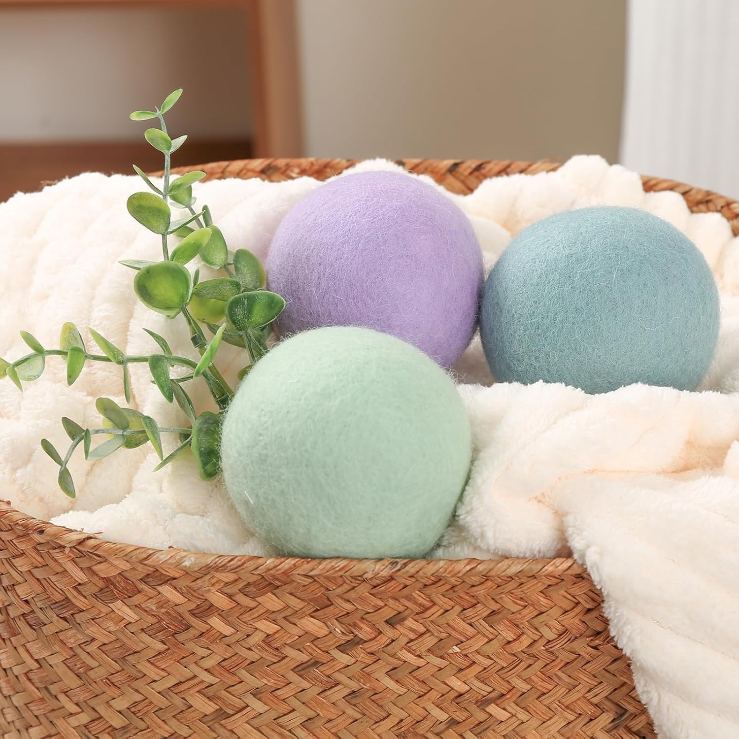 Wool Dryer Balls 3 Pack XL, Natural Fabric Softener New Zealand Wool，Handmade Or