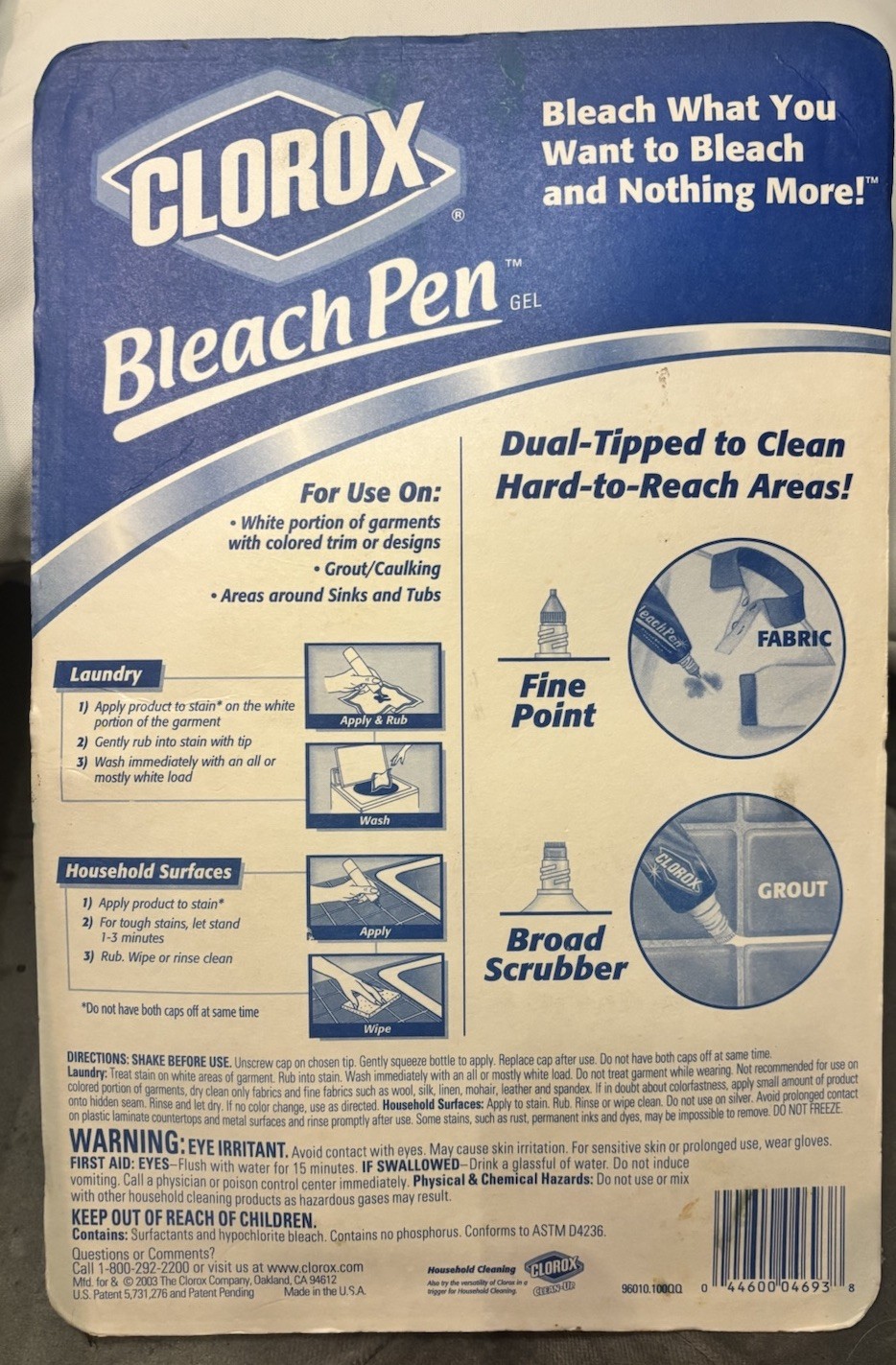 NEW 3 X Clorox Bleach Pens (2 Ounces Each) SEALED Dual-Tipped Fine / Broad 2003