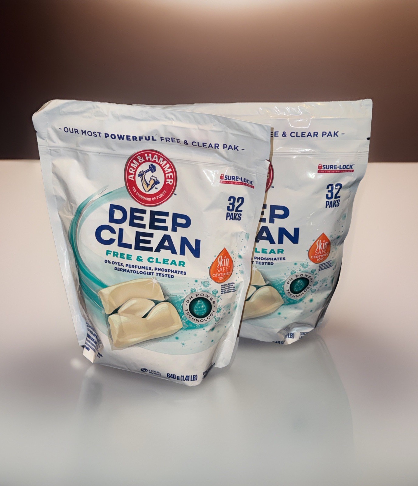 Free and Clear Laundry Detergent Power Pods 32 Pack X2 (64 Total Pods) No Scent