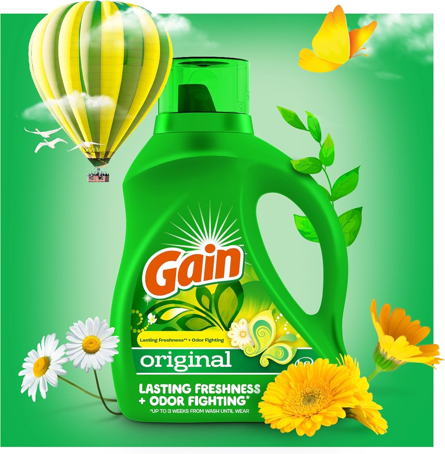 Gain + Aroma Boost Laundry Detergent Liquid, Original Scent, 107 Loads 154 fl oz