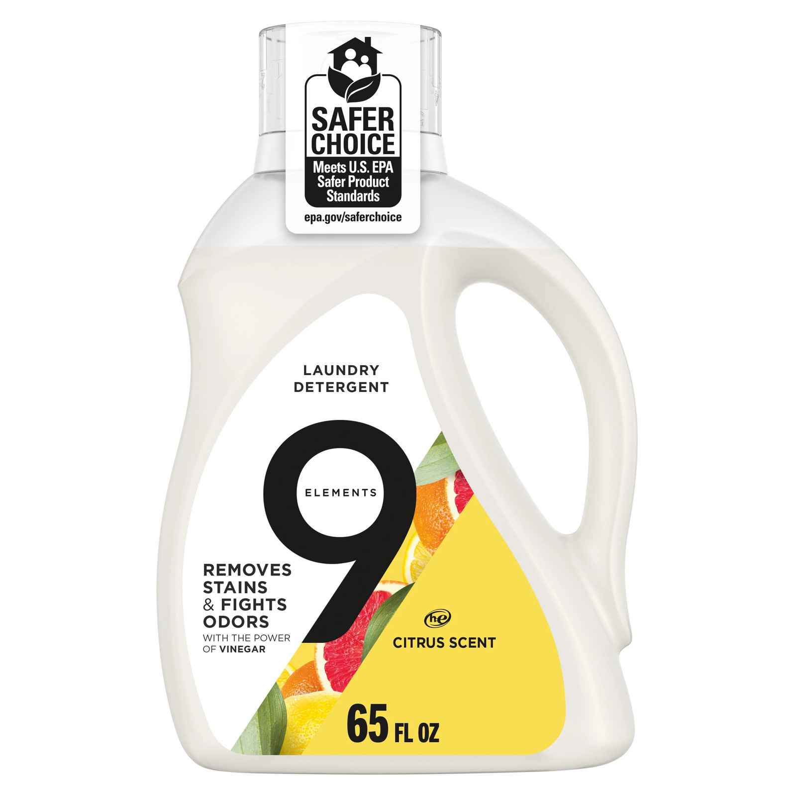 Vinegar Powered Liquid Laundry Detergent, Citrus Scent, 65 fl oz, 35 Loads
