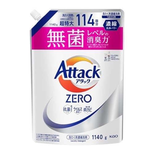 Kao Attack ZERO Laundry Detergent Refill Extra Large 1140g Japan