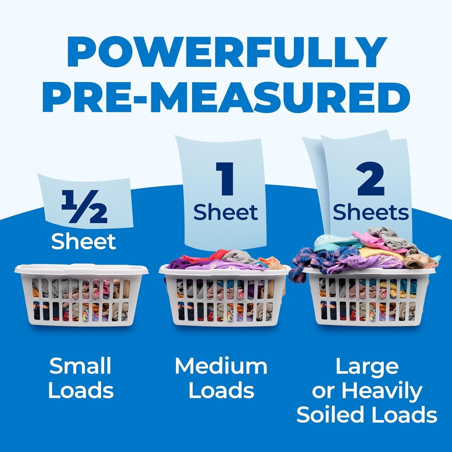 50 Count Free & Clear Detergent Sheets – 5in1 Cleaning Power, Eco-Friendly