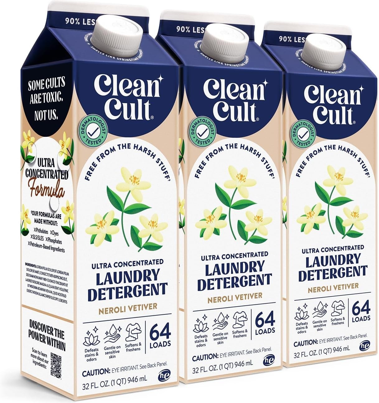 Powerful Concentrated Laundry Detergent – 192 Loads, 90% Less Plastic, Non-Toxic
