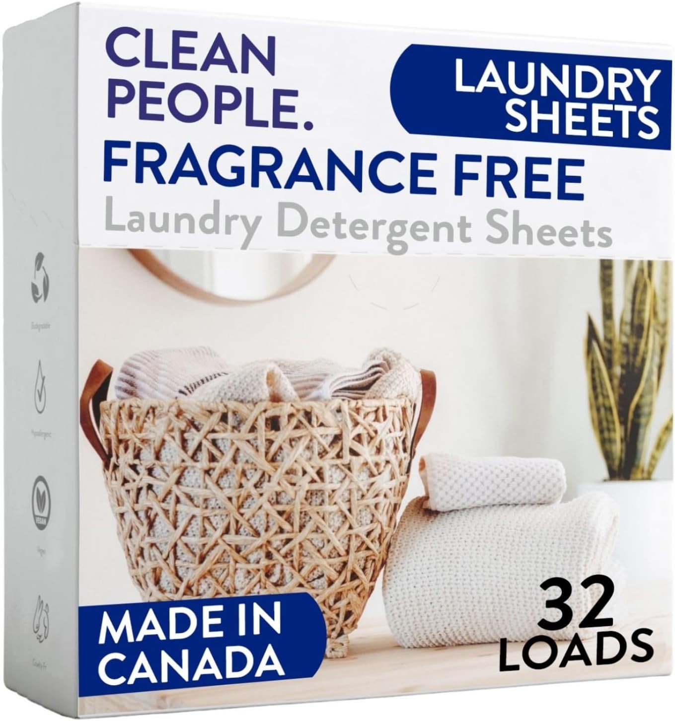 The Clean People Laundry Detergent Sheets | 32 Loads Eco Friendly | Choose Scent