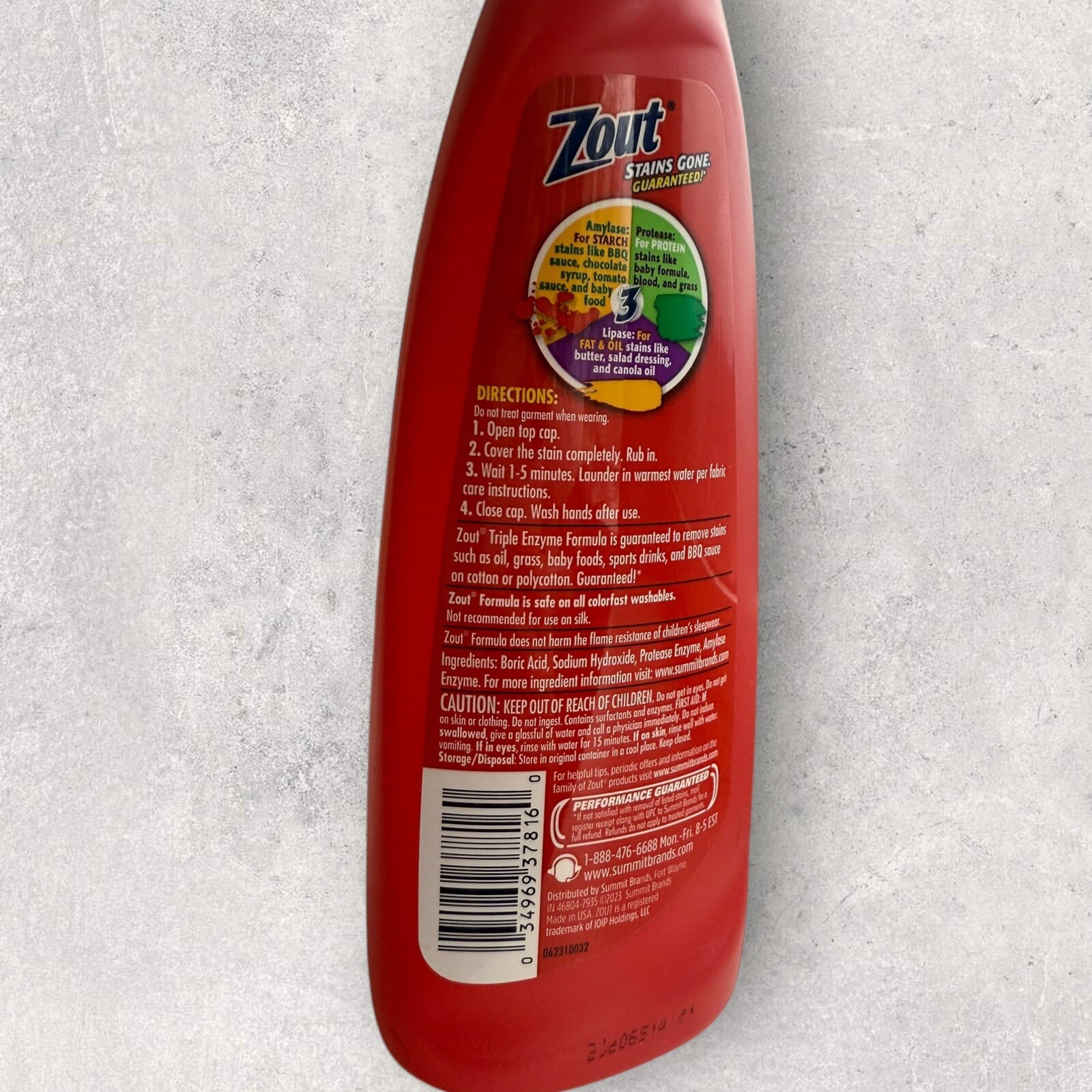 2 x Zout Triple Enzyme Stain Remover Laundry Amylase, Protease, and Lipase 12oz