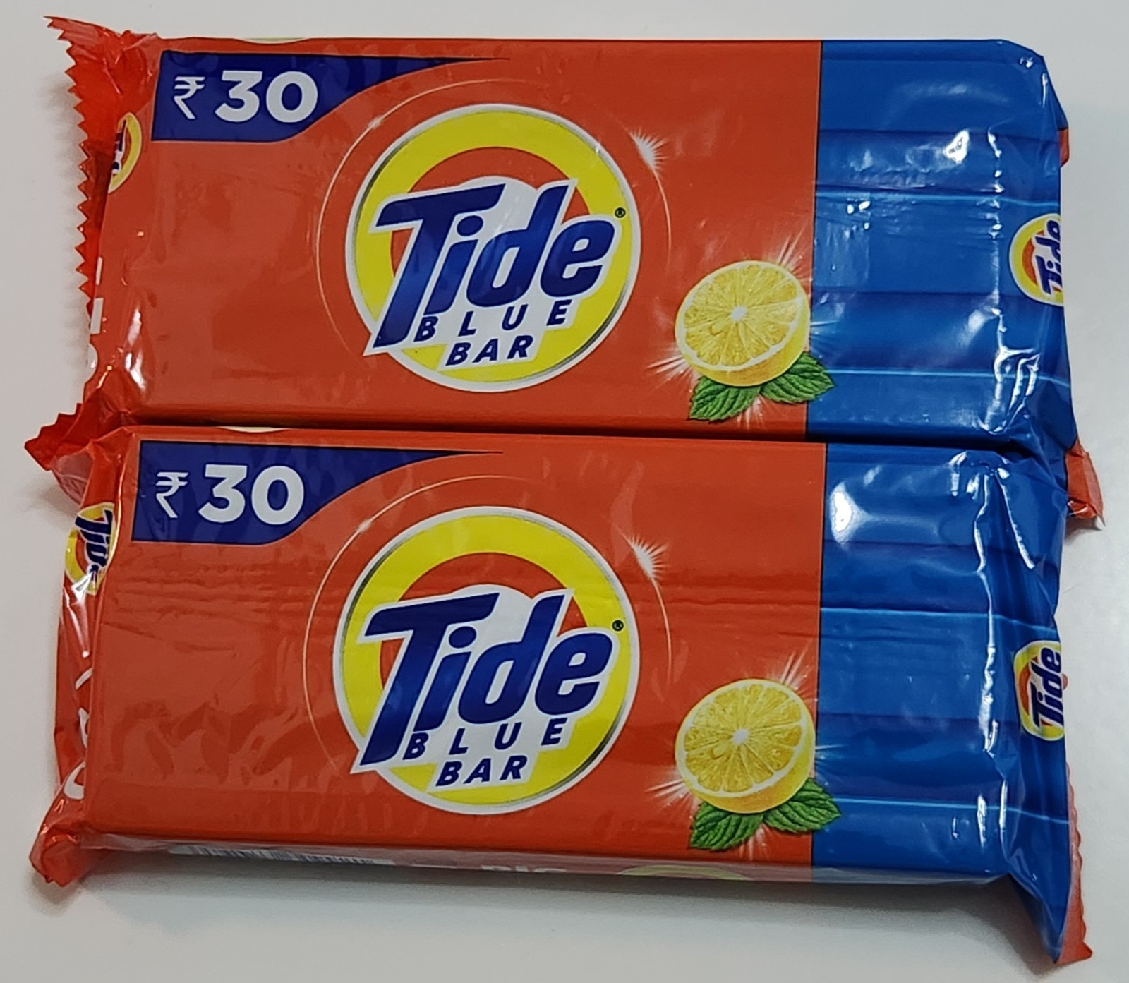 TIDE BLUE BAR DETERGENT BAR SOAP / BIG BAR / 250g / LEMON SCENT / LOT OF TWO