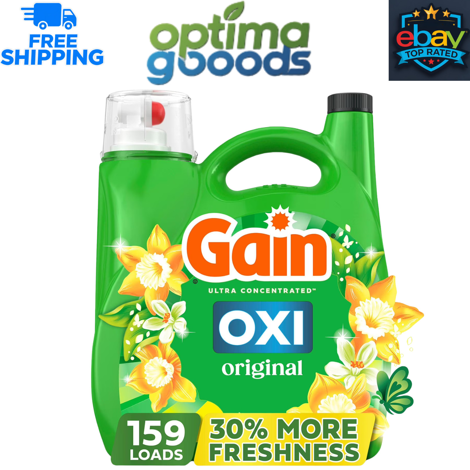 Gain + Oxi Liquid Laundry Detergent – Original Scent | 170 fl. oz. (159 Loads)
