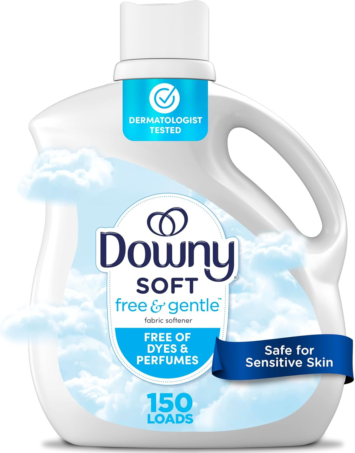 Free & Gentle Liquid Fabric Softener, 111 Fl Oz, 150 Loads, Hypoallergenic, Sens