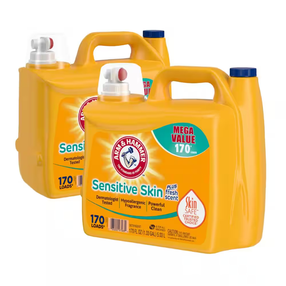 2-Pack, 170 oz. Sensitive Skin Fresh Scent Liquid Laundry Detergent, 170 Loads