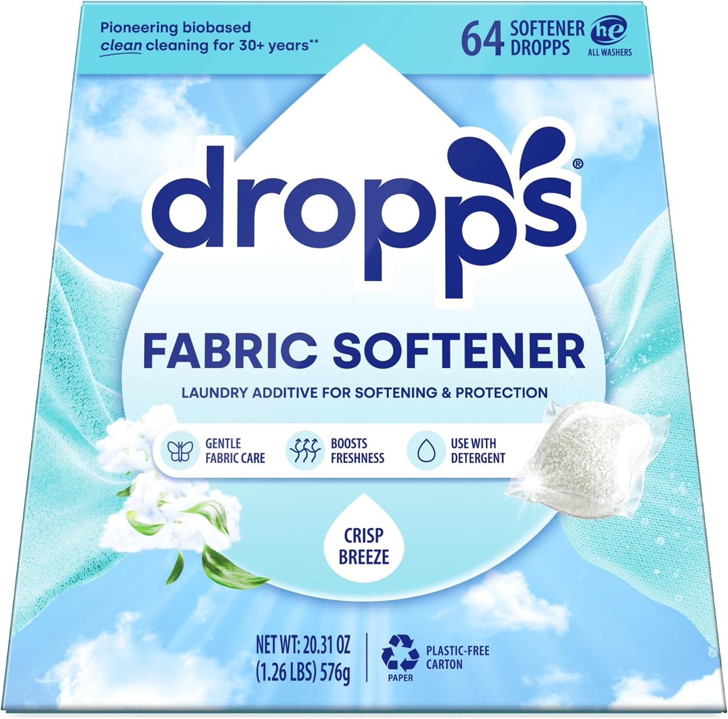 Fabric Softener Pods, Crisp Breeze 64ct