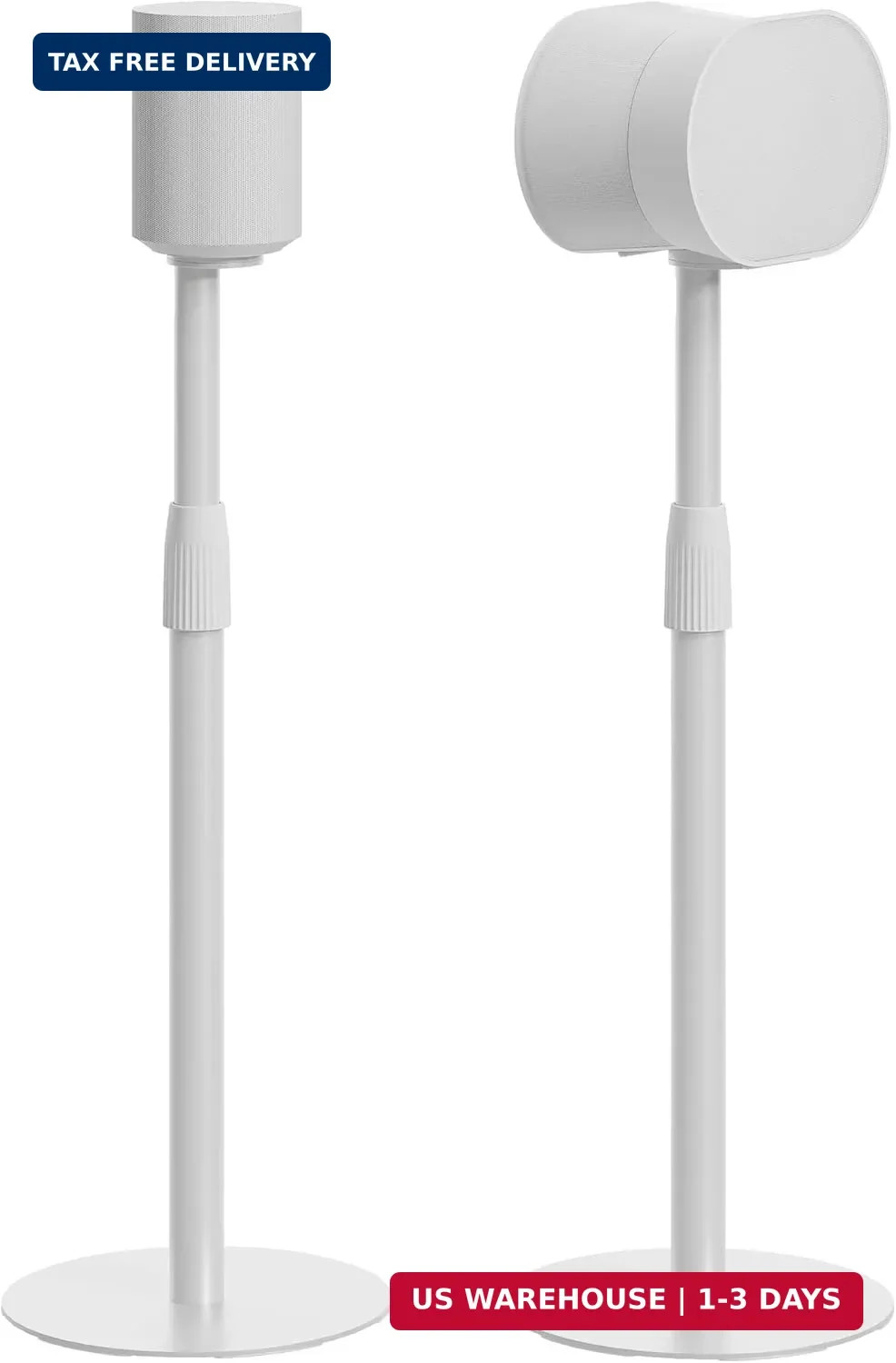 26.9″-42″ Speaker Stands Pair Compatible with Sonos Era 100 and 300, 2 Pack | He