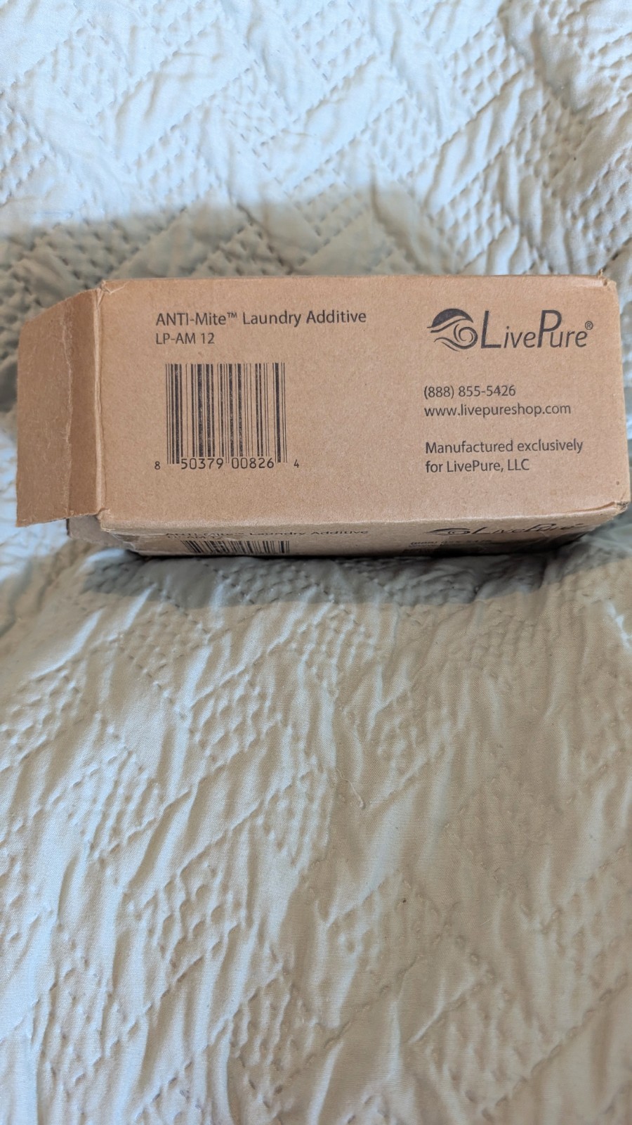 Live Pure Anti-Mite Laundry Additive. 12oz. New In Box