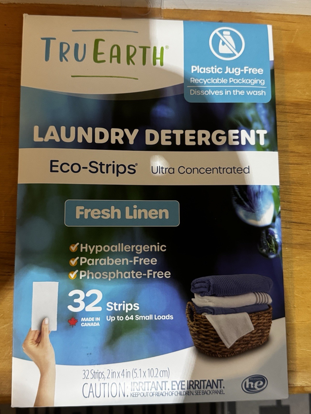 Tru Earth Compact Dry Laundry Detergent Sheets, Fresh Linen 32 Loads