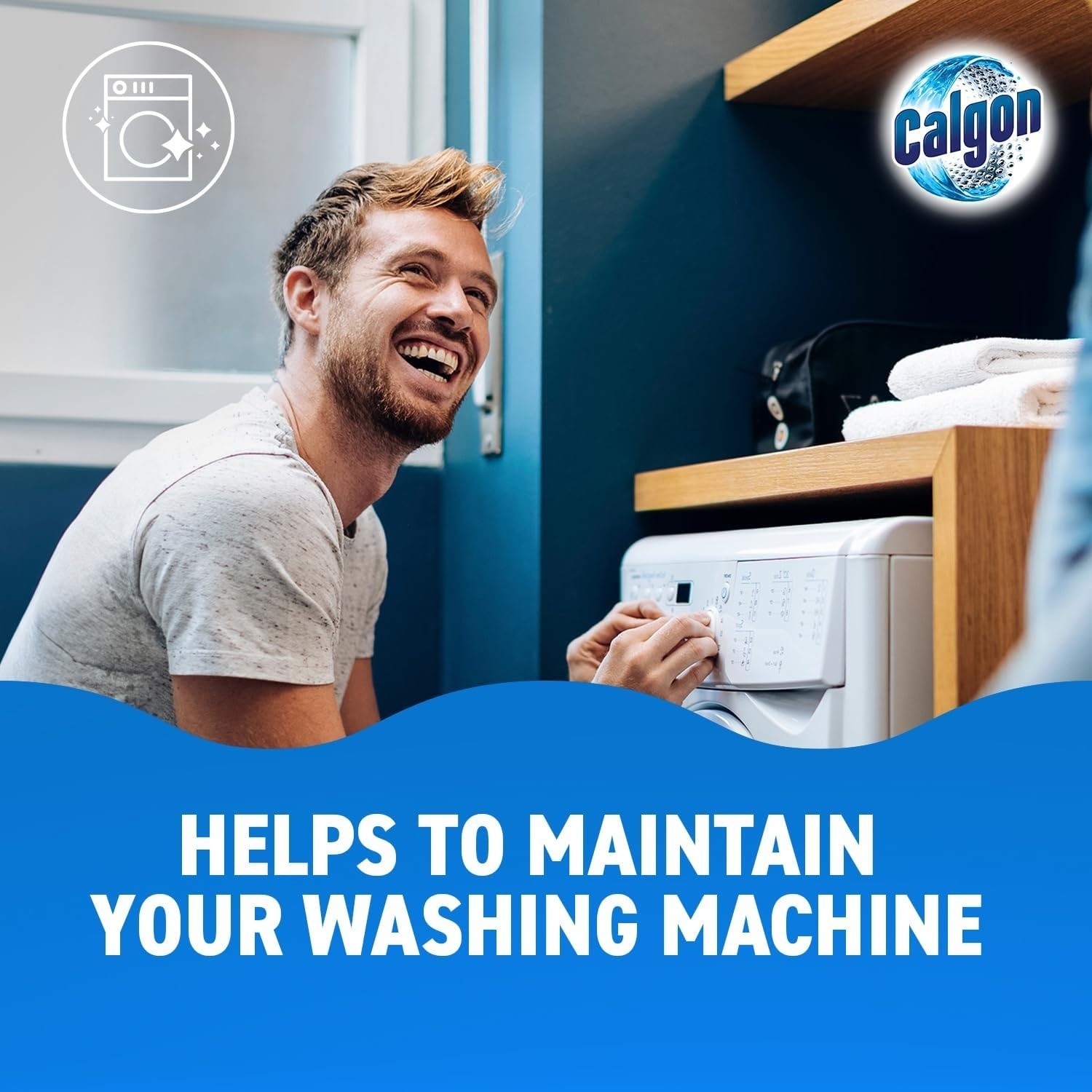 Calgon 4-in-1 Washing Machine Cleaner And Water Softener Tablets, 75 Ct, XL Size