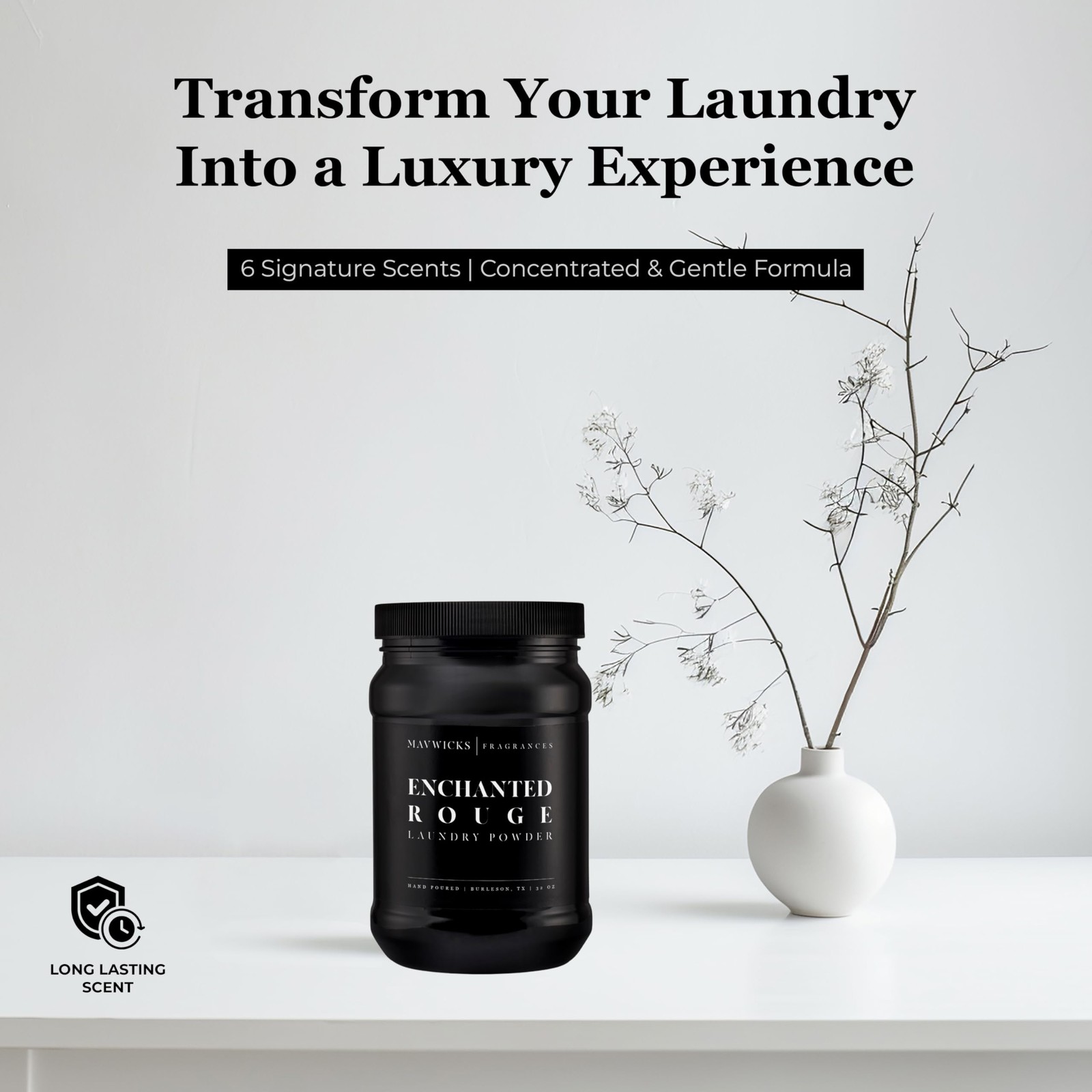 Mavwicks – Luxury Laundry Detergent Powder (Enchanted Rouge) 32 Oz – Concentr…