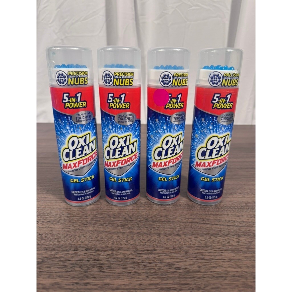 OxiClean MaxForce Laundry Stain Remover Gel Stick 6.2oz 4 Pack 5-in-1 Power