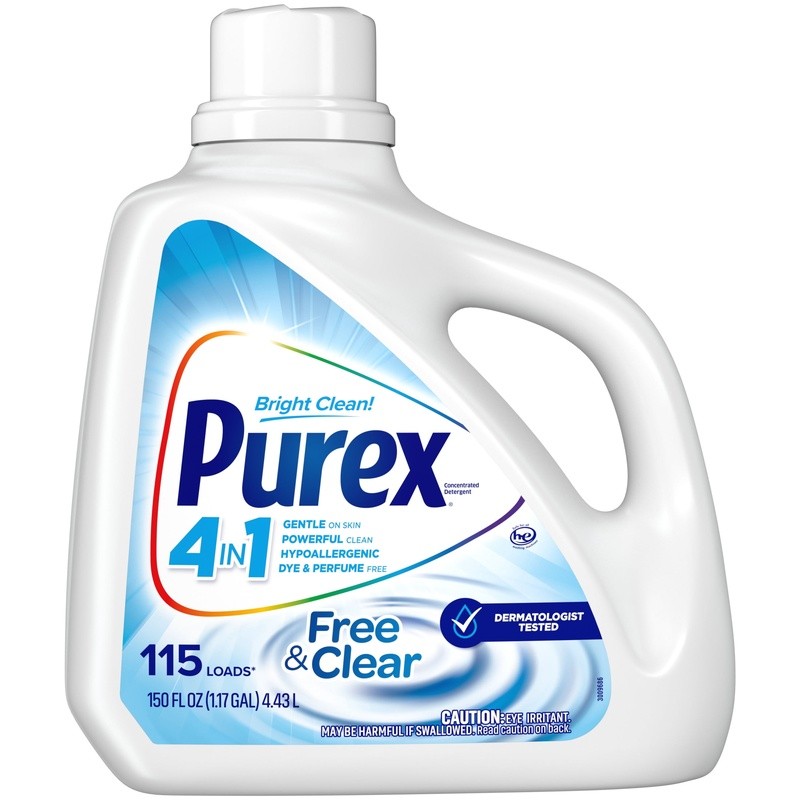 Clear Liquid Laundry Detergent 150 Fl Oz 115 Loads Brightening Gentle Color Safe