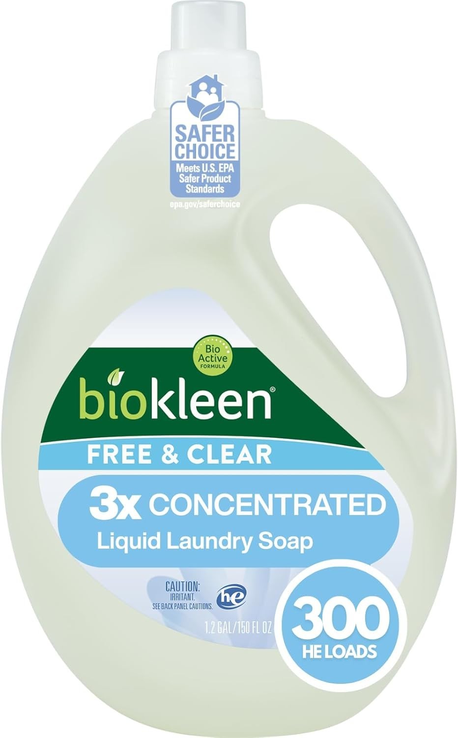 Hypoallergenic Unscented Laundry Detergent – 150 Oz, 300 Loads Stain Remover