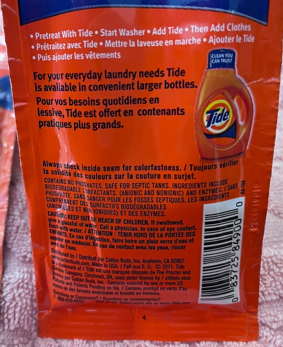 3pk Tide Travel Size Laundry Detergent Original Scent “2 Acti Lift” 1 Regular