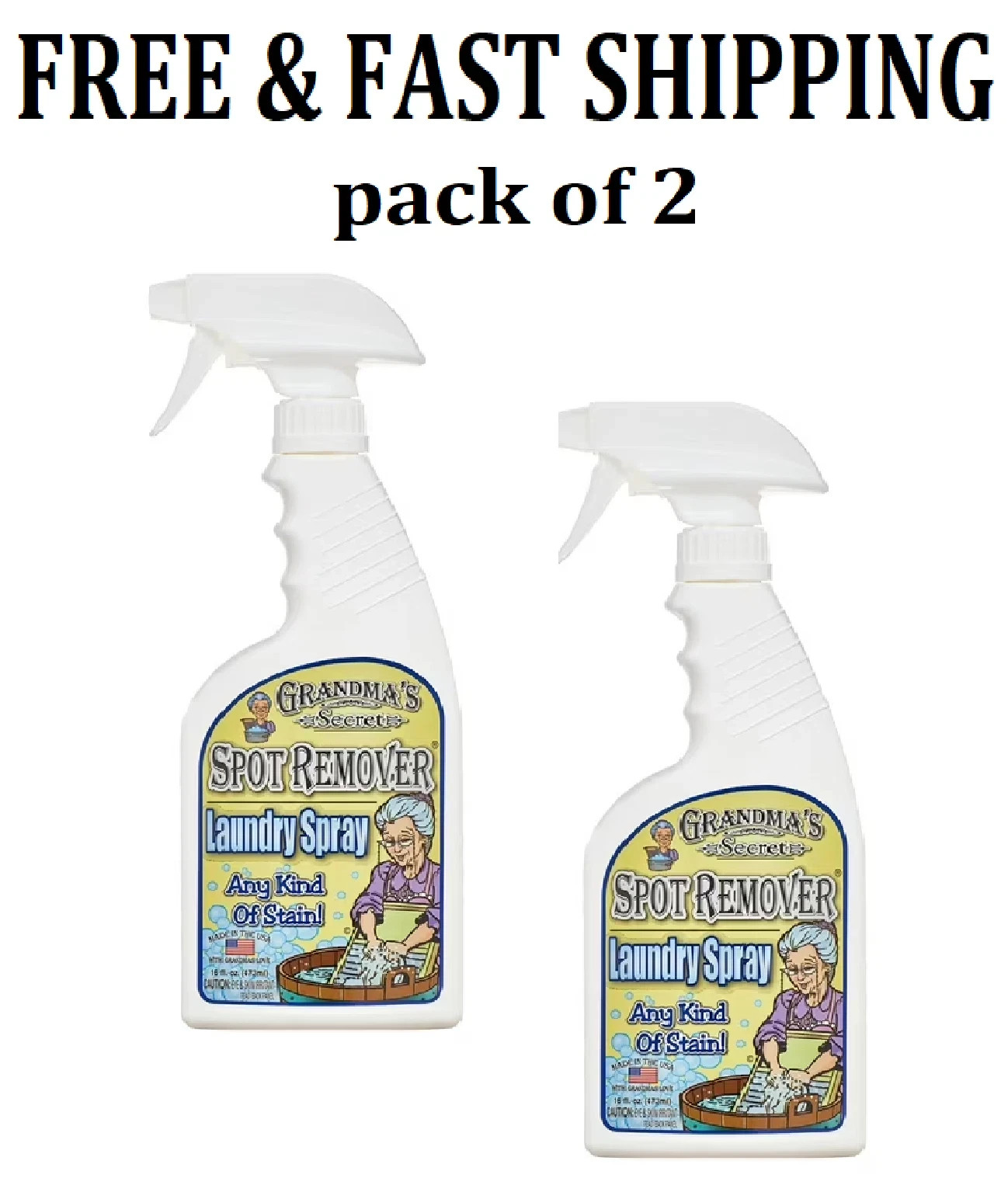 Grandma’s Secret Spot Remover Laundry Spray, Any Kind of Stain, 16 Oz Bottle