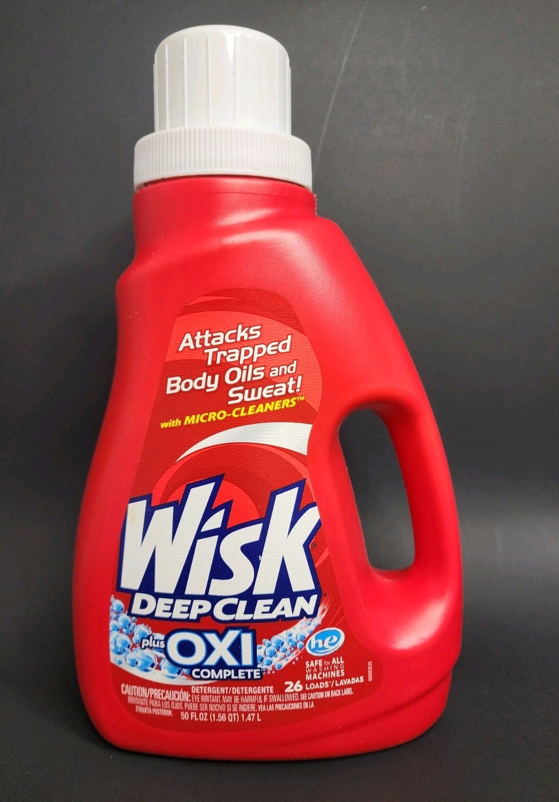 (1) Wisk Deep Clean Plus OXI (he) Laundry Detergent ~Micro-Cleaners 26 Lds /50oz