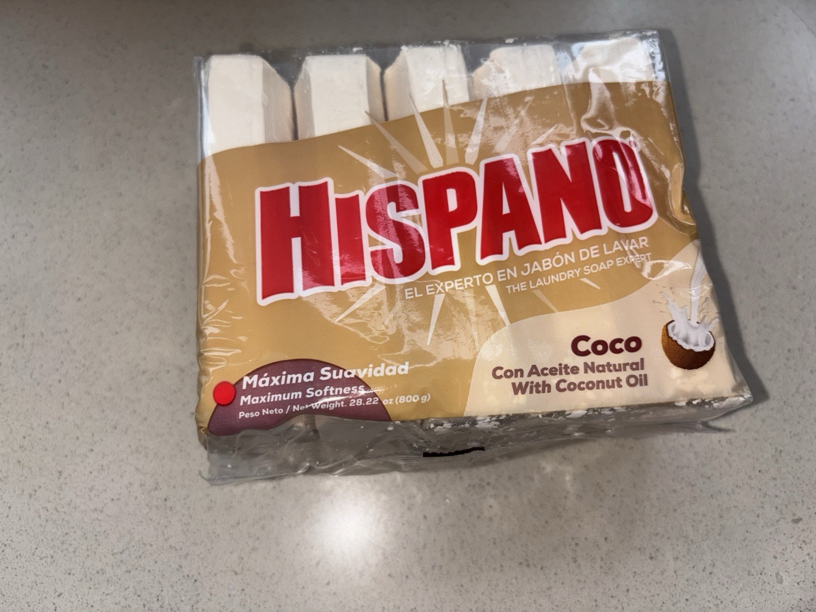 Hispano Jabon Coconut Soap – Con Aceite de Coco (5 Pack), 800g